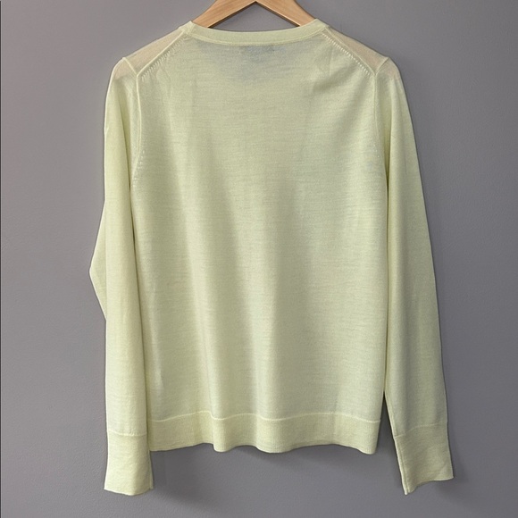 J. Crew Margot Crewneck Merino Wool Sweater Pale Lemon Yellow Sweater Medium - Picture 4 of 6